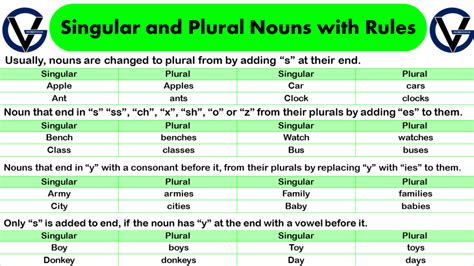 Plural Nouns – Rules, List of Examples .